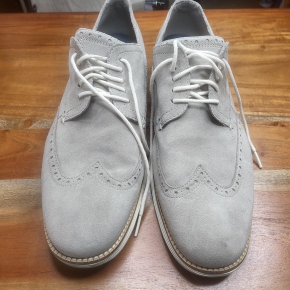 Cole Haan OriginalGrand Wingtip Oxford Shoes Mens Size 12 Gray Suede C31147 - Picture 1 of 6